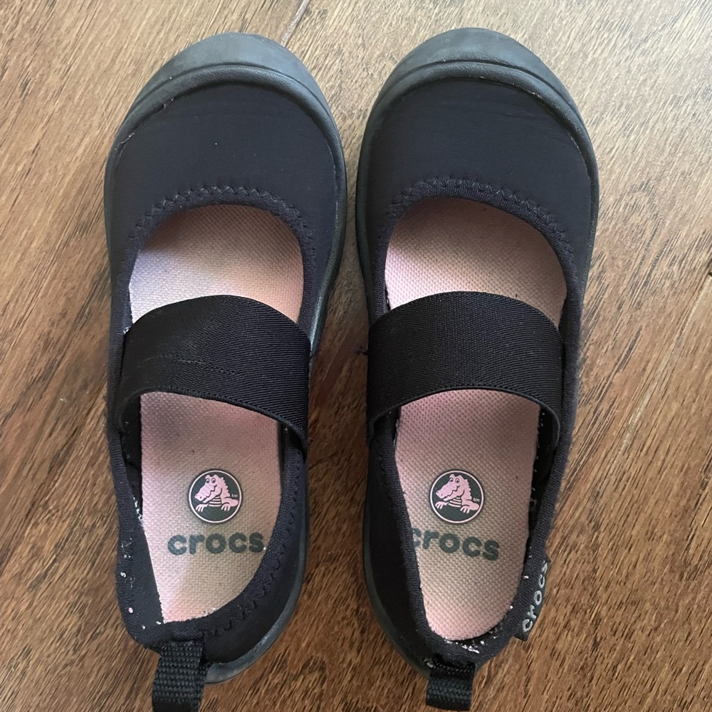 CROCS Toddler Black Mary Jane Dress Shoes